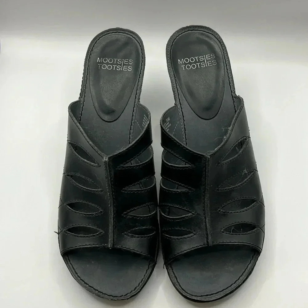 Mootsie Tootsie Women’s Moharjam sandals open toe 3 inch heels 7.5 black Event